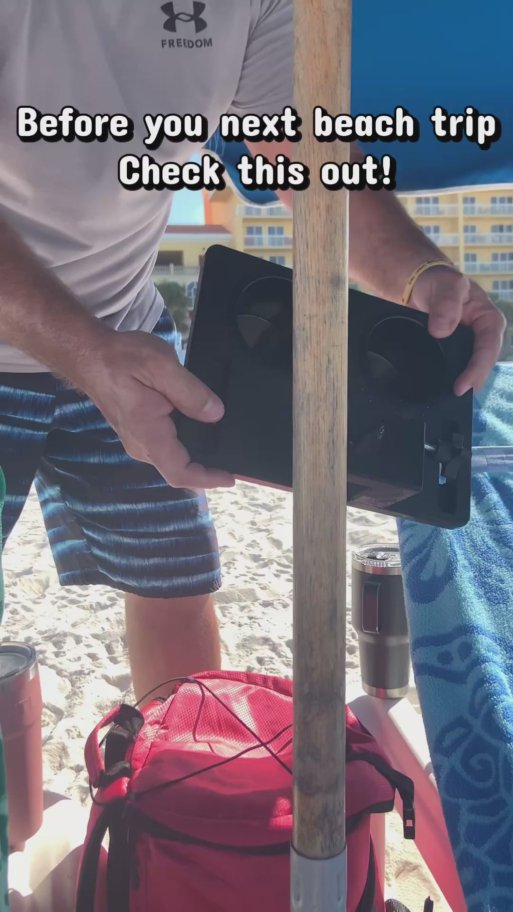 Beachin' Tray – Umbrella Drink & Phone Holder